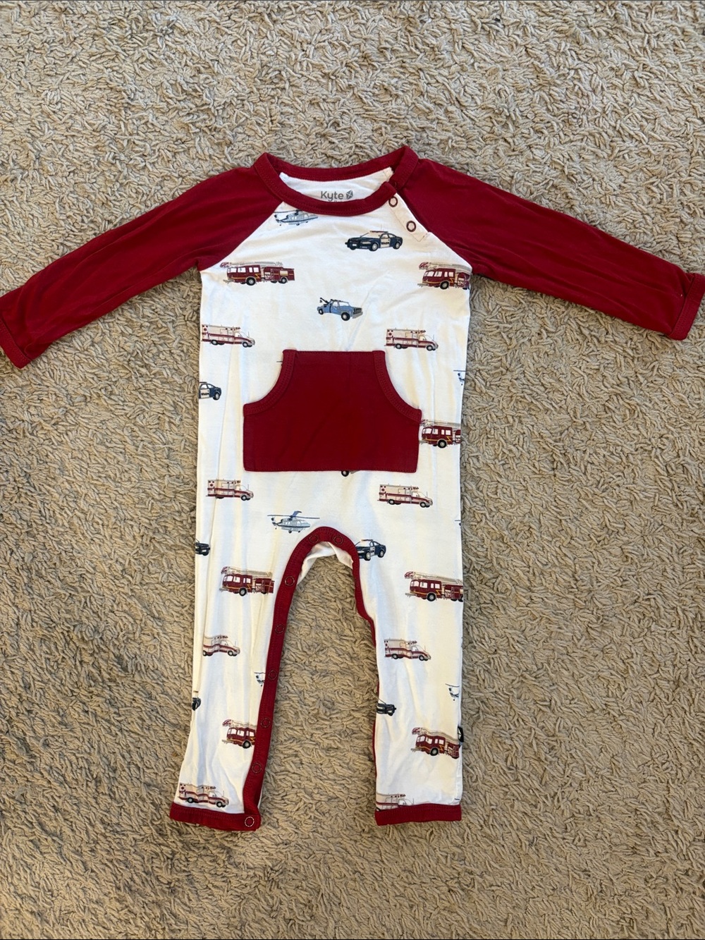 Kyte Baby Bamboo Emergency Vehicles Longall. Like New. Size: 6-12 mos. Unisex.